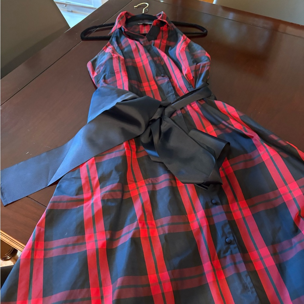 Boston Proper Red Plaid Maxi Dress - Picture 5 of 6